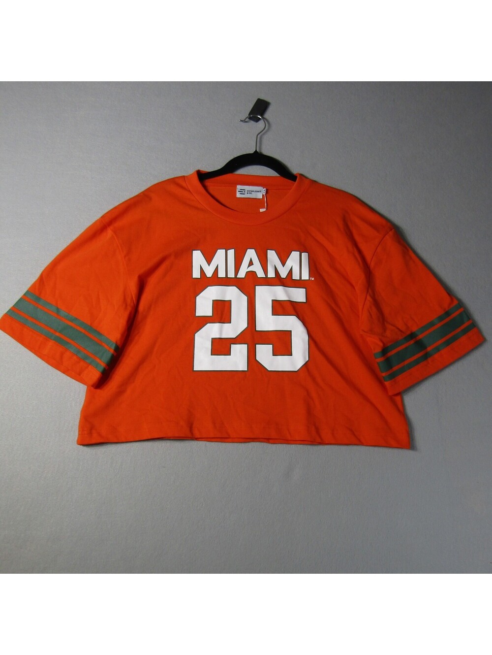 NWT Established & Co. Miami Hurricanes Cropped Jersey Shirt Woman's XL Orange